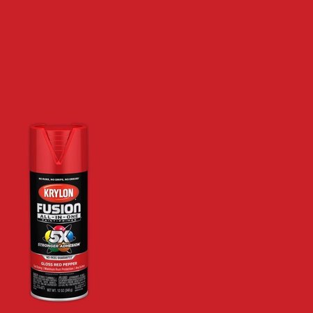 SHORT CUTS Krylon Fusion All-In-One Gloss Red Pepper Paint+Primer Spray Paint 12 oz K02720007